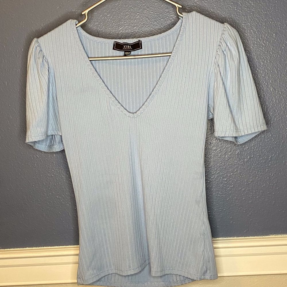 Blue VNeck Shirt